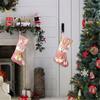Pink Sequins Christmas Stocking Elegant Pink Glittering Christmas Stocking Durable Plush Fabric Home Decoration
