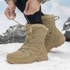 Men's Snow Boots Mens Winter Boots Retro Combat Boots Anti Slip Wear-resistant Outdoor Boots Outdoor Waterproof Boots