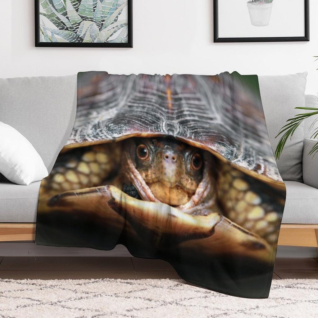 Box Turtle Throw Blanket Lightweight Cozy Blanket for Bed Sofa
