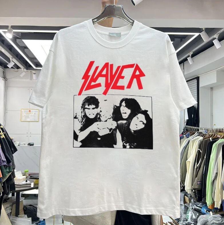 Slayer band white t-shirt, Rock band t-shirt, vintage unisex t-shirt TE808 Unisex T-Shirt