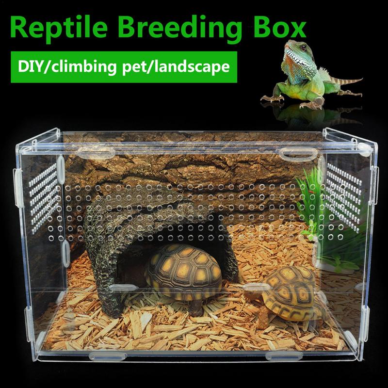 Cutie de reproducere a reptilelor Terariu acrilic Cutie de hrănire transparentă pentru animale Reptile Animale de companie Insectă păianjen șopârlă broască greier țestoasă