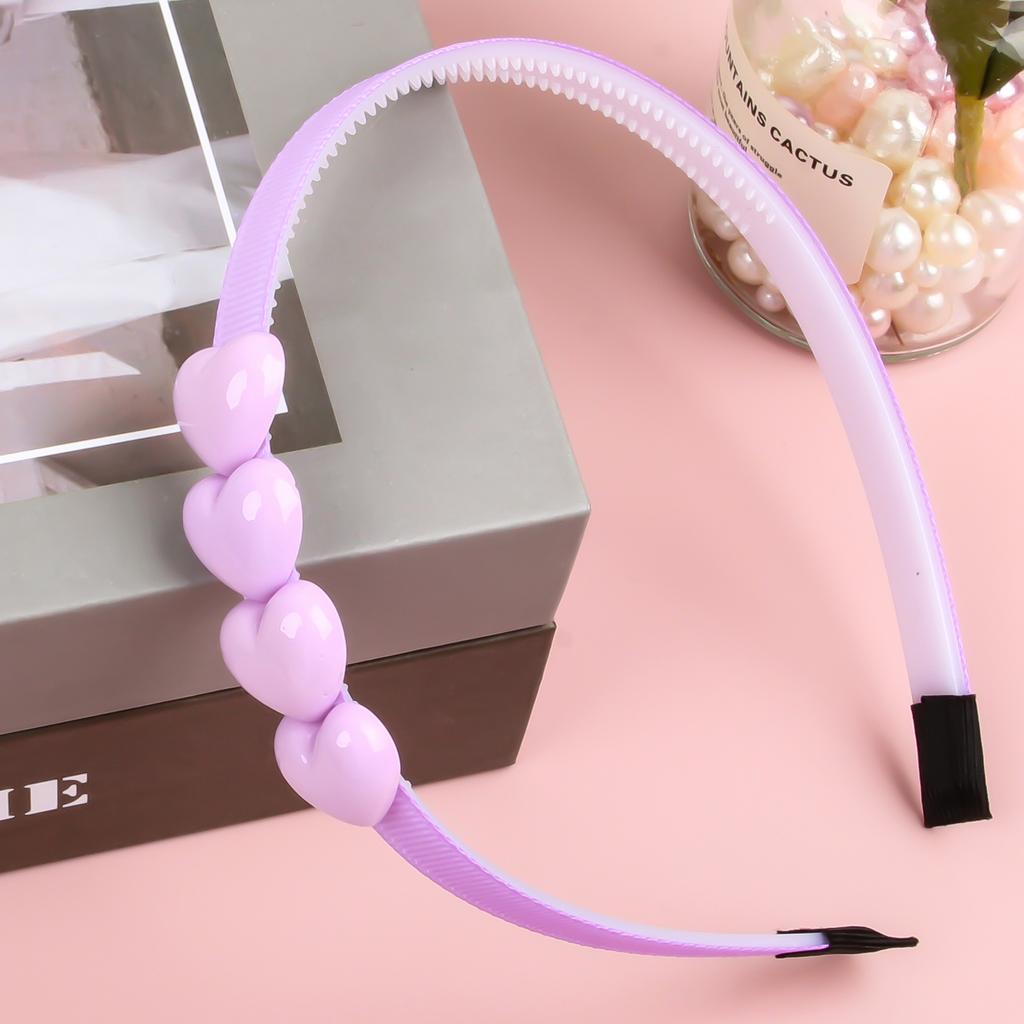 1pc Cute Heart Headbands for Girls Candy Color Heart Shaped Hairbands Teeth Headband Children Kids Party School Hair Accessories