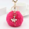 Fake Fur Key Chain Fur Ball Keyring Ballet Angel Girl keychain Little Angel Car keychain