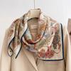 Elegant Chinese style blue magnolia silk large square scarf shawl silk scarf female gift mother mother mother-in-law elders