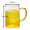 6pcs Glass Cups With Handle High Borosilicate Glass Water Cup Iced Coffee Cups 10.14oz Drinking Glasses For Juice Milk Tea And More Summer Winter Drin
