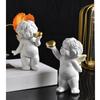 Romance Baby Little Angelic with Heart Desktop Figurine Resins Cherub Statue Sculpture Ornament for Valentines Gifting