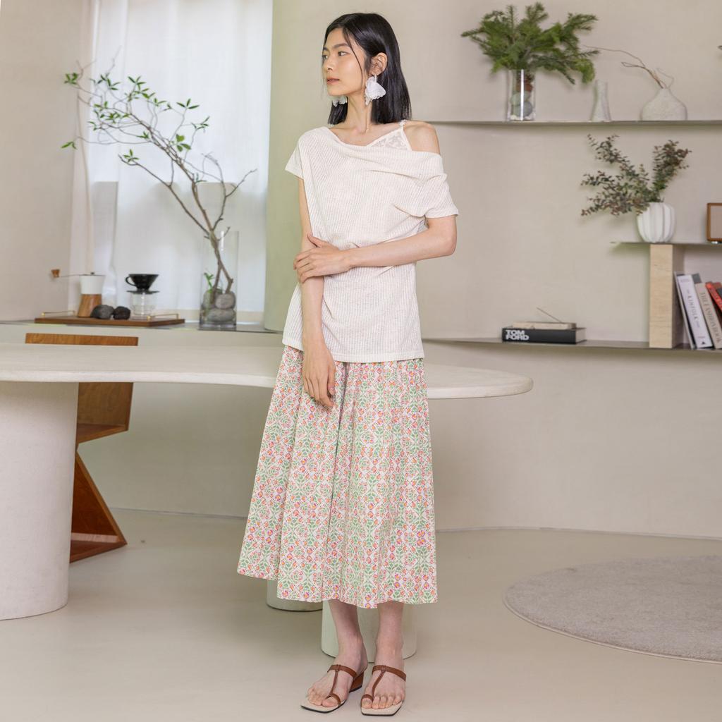 Laengsseon Ls_Flower Pleated Skirt_Pink