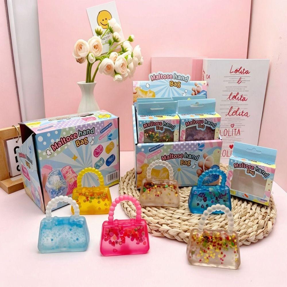 Glitter Filling Purse Fidget Toy Mini Squishy Toy Prize Box Toys  Jelly Handbag Toy