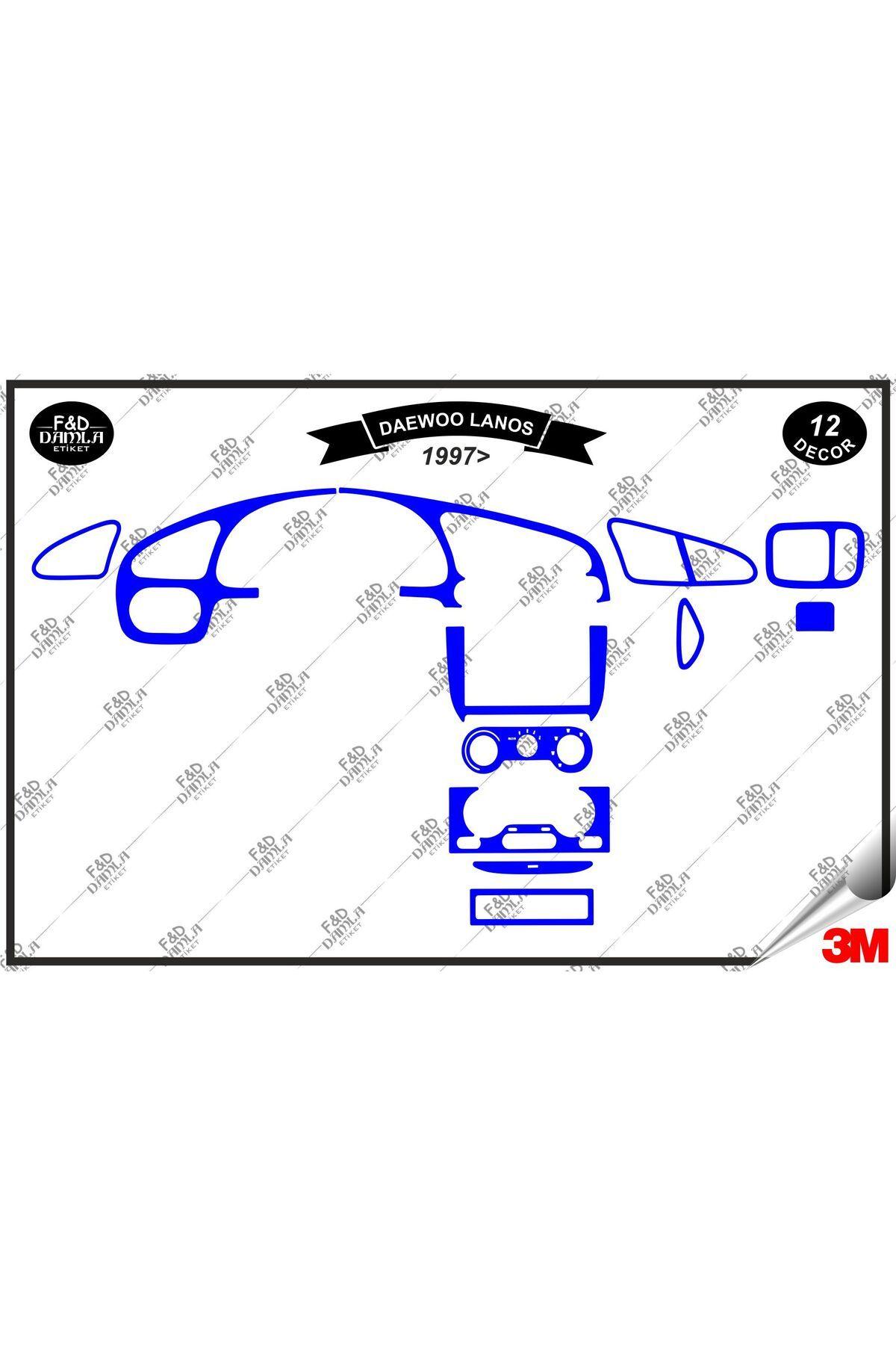 

Daewoo Lanos 1997 Torpido Konsol Trim Göğüs Maun Kaplama Set 12 Parça Mavi