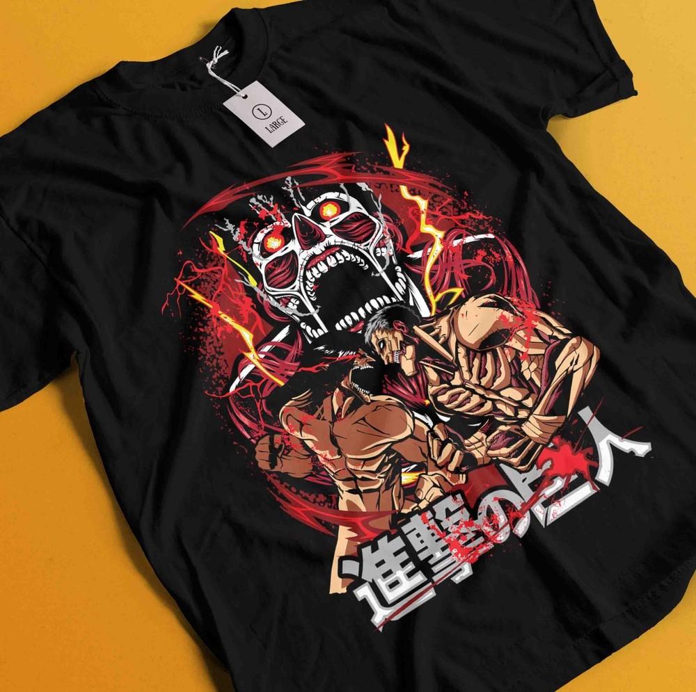 

Attack On Titan Shirt Eren Tshirt Mikasa Levi T-Shirt AOT Erwin Hange Armin Tee 4XL