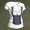 Camiseta casual para mujer con cuello en V y manga corta, top con estampado de Oktoberfest, diseño inspirado en el disfraz de Oktoberfest, tejido ligero y transpirable