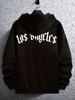 Fashionable men's autumn Gothic letter printed micro elastic comfortable hooded sweatshirt outdoor urban high street clothing