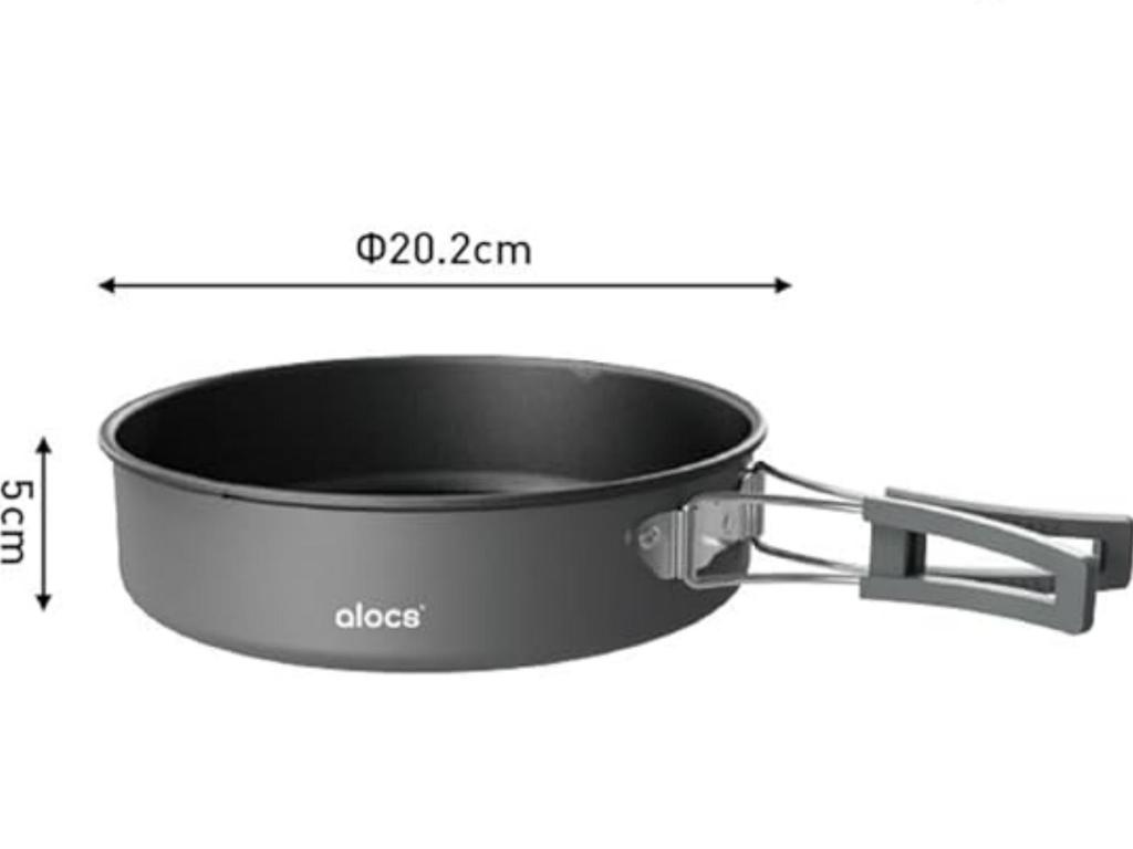 Alocs camping frying pan camping frying pan suitable for frying meat and grilling