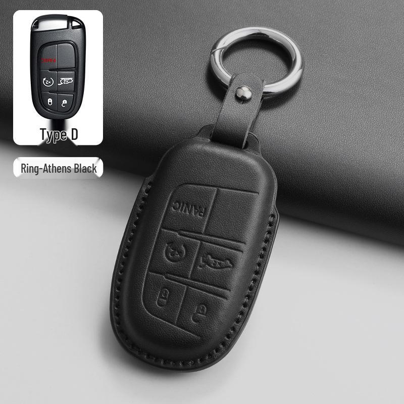 Leather Car Key Holder for Jeep Compass and Dodge Renegade
