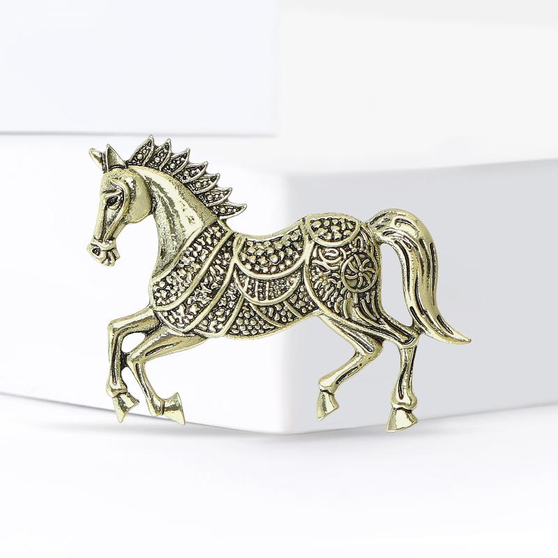 Ретро Мощные Броши с Бегущей Лошадью для Женщин Мужчин Металлические Простые Животные Вечеринка Повседневные Броши Булавки Подарки