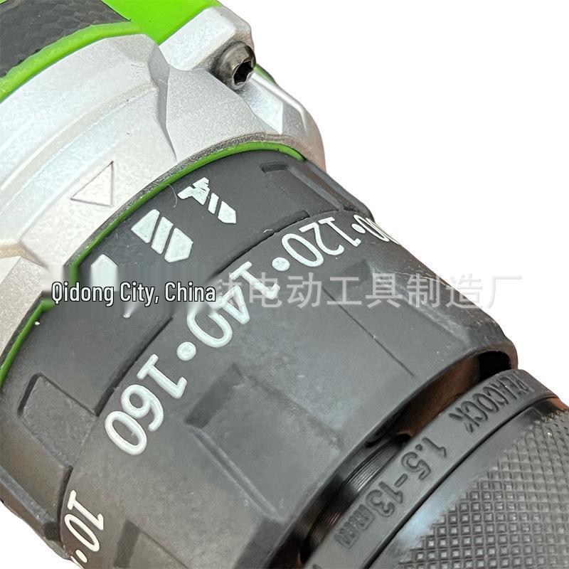 16.8V Brushless Green Electric Drill - Multifunctional Household Tool with Lithium Battery & Impact Pistol Charging