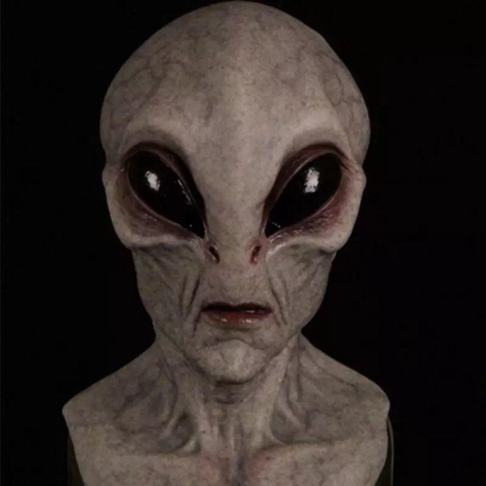 Latex Halloween Alien Mask Scary Face Cover Costume Props Horror Alien Mask Adults
