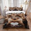 3-teiliges Anime-Otter-Herz-Schneeflocken-Bettwäscheset - Enthält eine Bettbezug und zwei Kissenbezüge (Kein Kern) - Polyesterstoff, Perfekt für Schlafzimmer