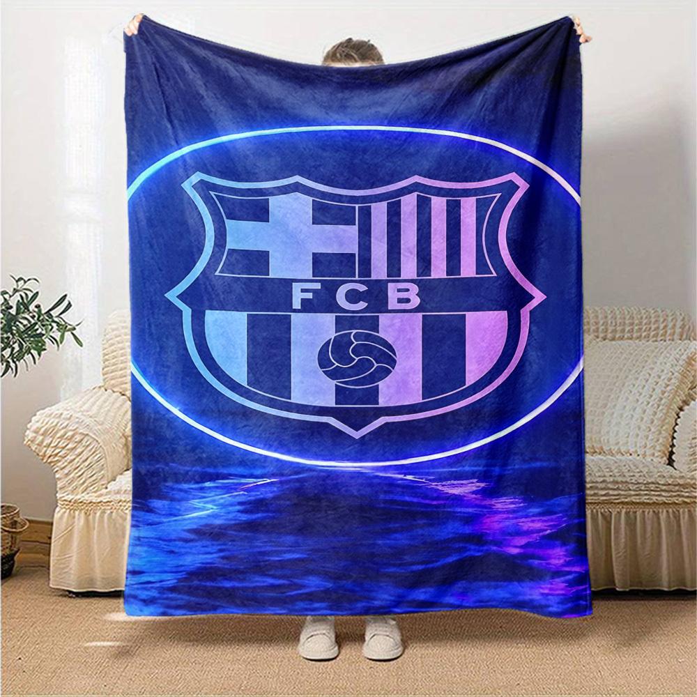 1pc FC Barcelona Soft Warm Throw Blanket Nap Blanket For Couch Sofa Office Bed Camping Travel,Comfortable