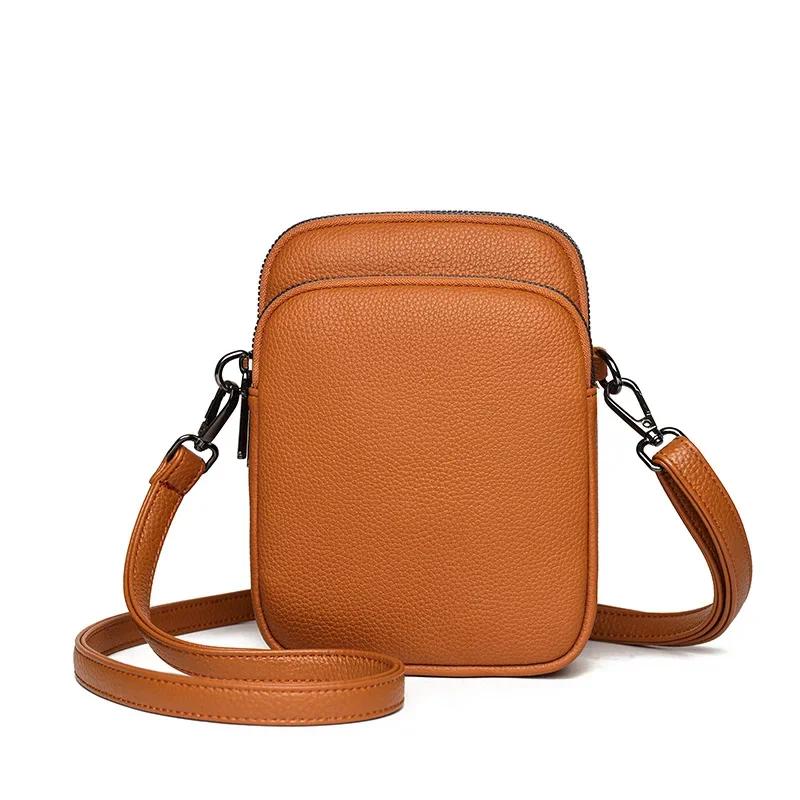

100% Genuine cowhide Women s Leather Mobile Phone Bag Crossbody Bags For Women Bag Designer Crossbody Bag Messenger Bags Sac