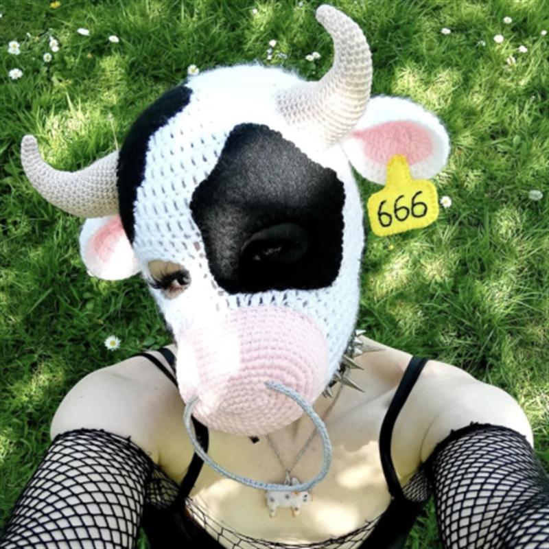 

Вязаный крючком берет с ушками кролика, милая шапочка лоли для взрослых, шляпа рыбака adult 57-59cm