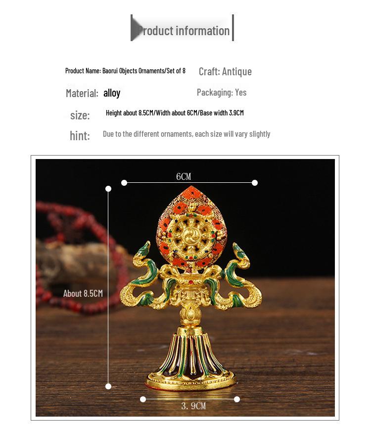 Nepalesische Dharma-Ornamente: Set der Acht Glückssymbole