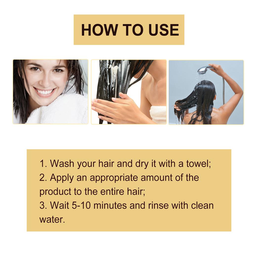 EELHOE 1Pc 100g Gold Peptide Hair Mask Repairs Nourishing Damage Deep Repair Hair Restore Smooth Soften Frizzy Hair Scalp Care Health