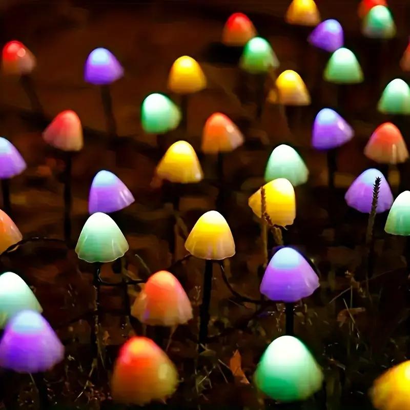 1pc 20/30 LED Solar Small Mushroom Lights Outdoor Garden Decoration Solar Fairy Lights For Yard Porch Wedding Party Lawn Decor