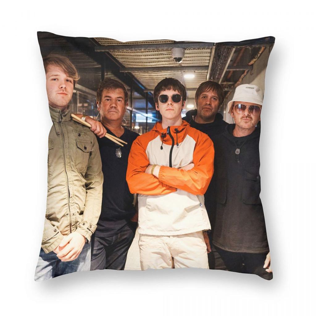 O-Oasis Rock Band Pillowcase Printing Polyester Cushion Cover Decorations Throw Pillow Case Cover Home Zippered 45X45cm