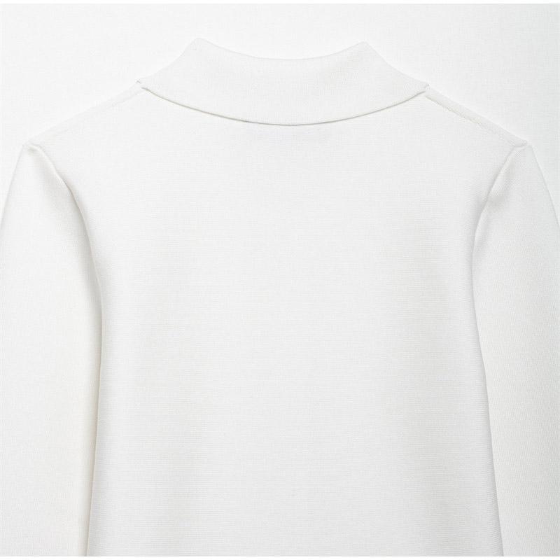 Women's Fashion Knitting Tops White Turn-Down Collar Long Sleeves Single-Breasted Cardigans Female 2025 Spring New Elegant Top