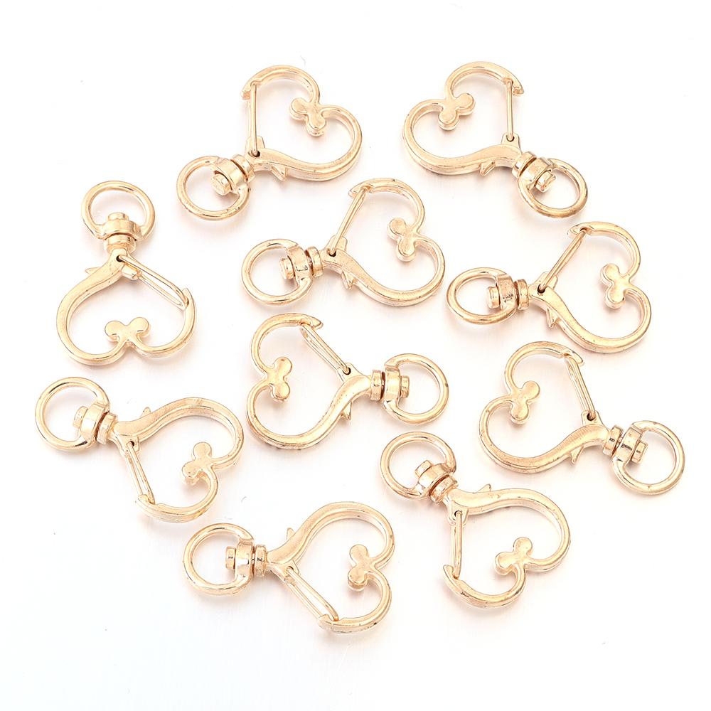 10Pcs/pack Lobster Clasps Hooks Star Blossom Heart Cat Moon Keychain Lobster for Charms Key Ring Clasp Jewelry Making Accessorie