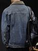Herr Retro Denim Kragjacka - Casual Lös Passform Arbetskläder Rock