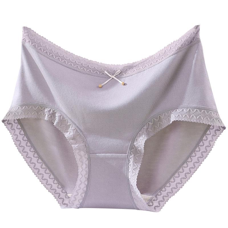 Plus Size Underwear for Women Panties Loose Soft Modal Briefs Mid Waist Seamless Underpants Silk