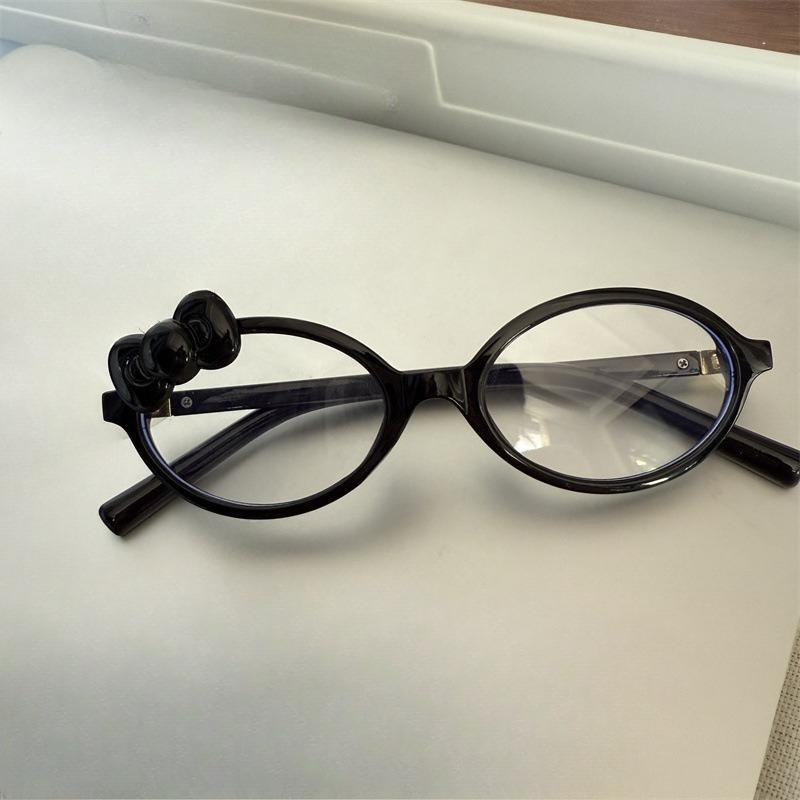 Y2k Leopard Print Bow Glasses Retro Korean Anti Blue Light Eyewear Eye Protection Girl Optical Frame