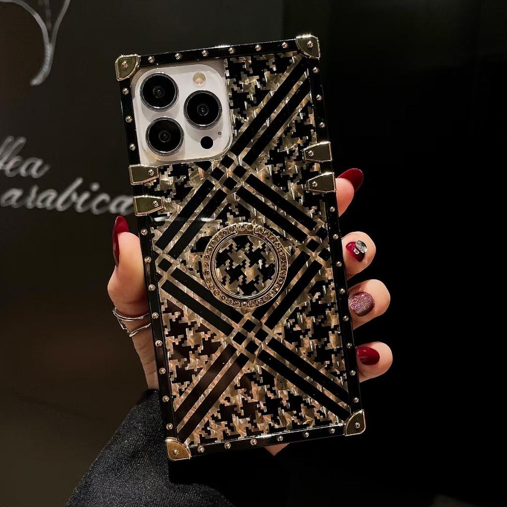 Retro Flower Suitable for Samsung S25u Mobile Phone Case S23 S24 Fashion Bracket Note20 Full Cover Protective Case A55 Women