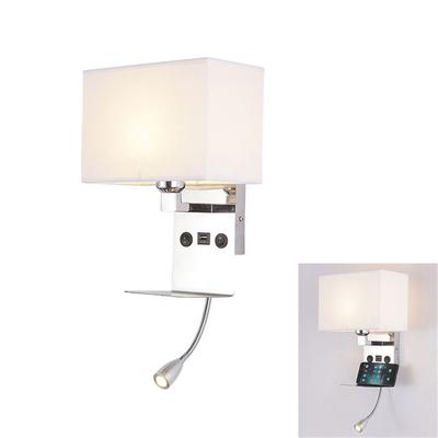 Wall Minimalist Lamp Bedside Lamp Reading Lamp with Switch Mobile Phone Holder Rechargeable Hotel Bedroom Room Wall Lights