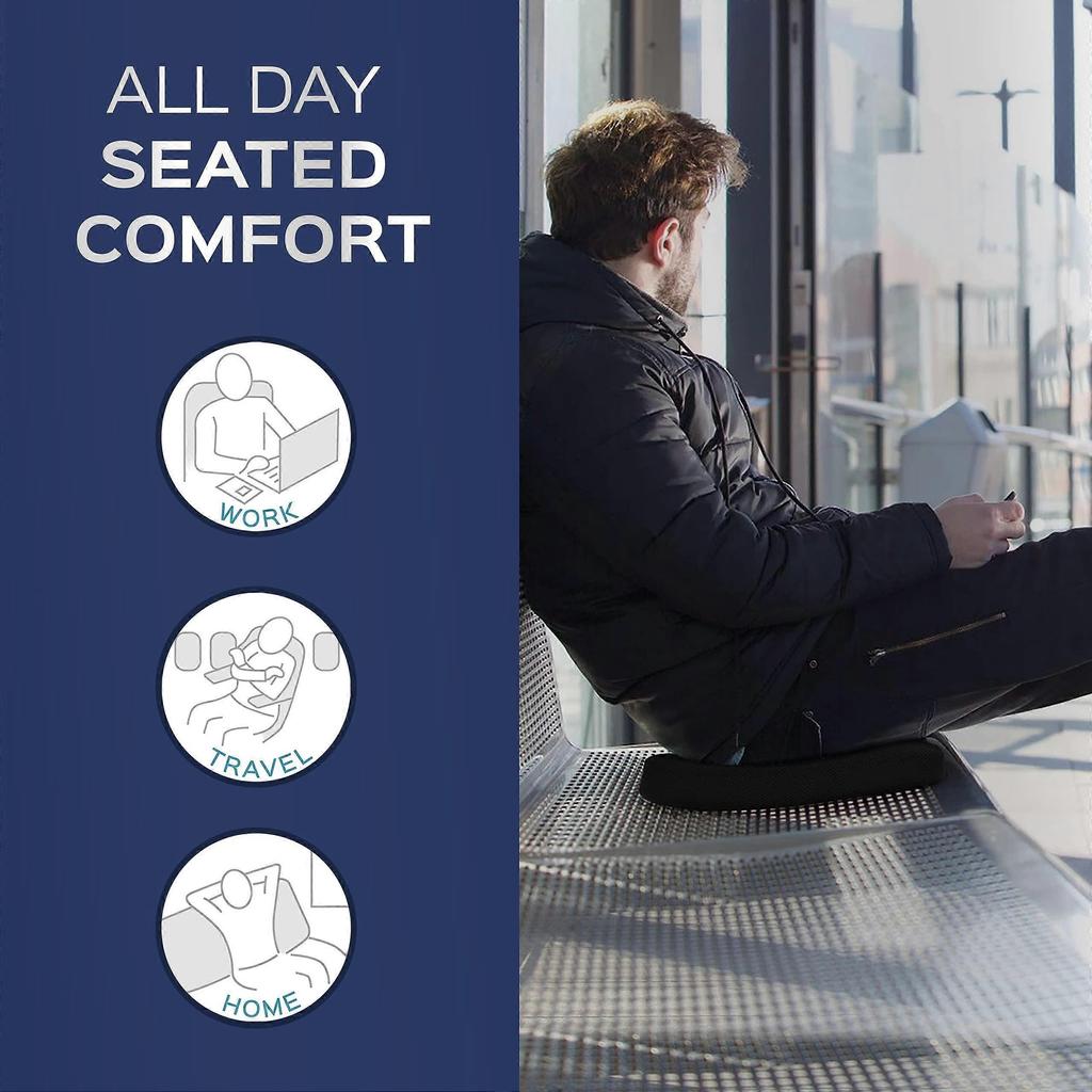 Office and Car Chair Cushion - Ergonomic and Orthopedic Memory Foam Cushion