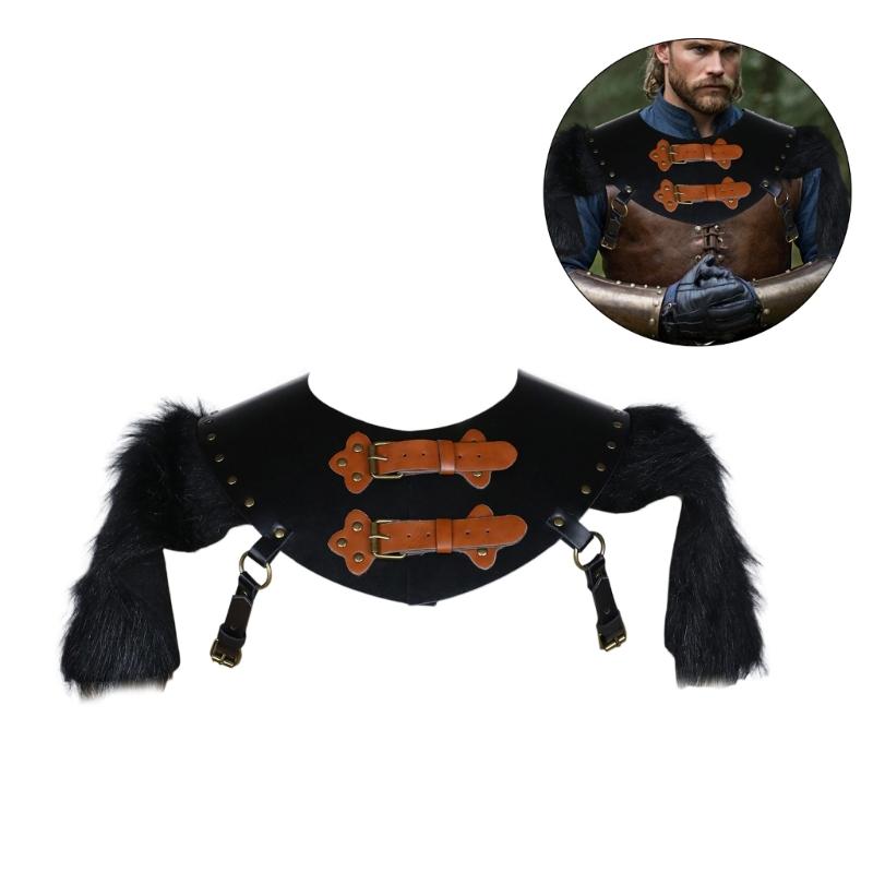 Medieval Leather Collar Shawl with Shoulder Guard , Halloween Medieval Costume, Medieval Shoulder Guard Costume