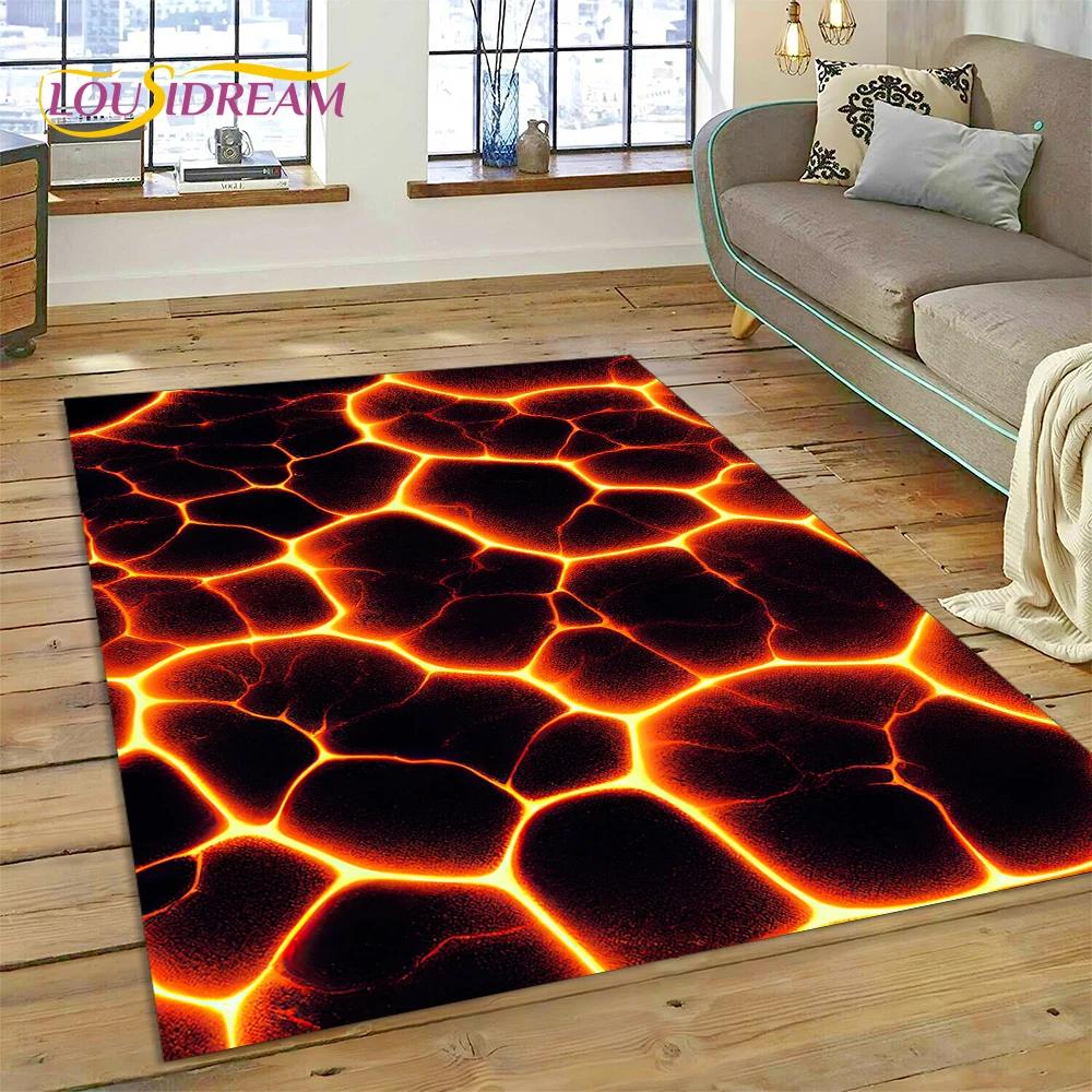 

Вулкан 3D Lava Magma Килимок для вітальні, спальні, домашній декор, підлоговий килимок, нековзка прикраса для дивана, кухонний килимок, подарунок 40x60cm( 15x23in )