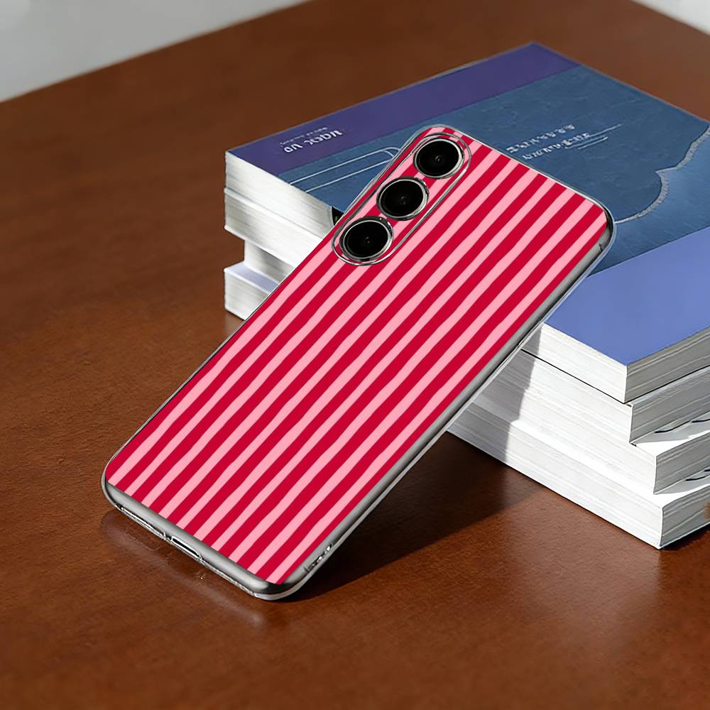 Bordeaux Weiß Streifen Muster Handyhülle Transparentes Silikon Weich Für SamsungA10,12,20,21S,30,31,40,50,51,52,70,71