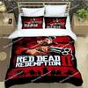 Red Dead Redemption 2 Print Bedding Sets Exquisite Supplies Set Duvet Cover Bed Comforter Set Bedding Set Luxury Birthday Gift