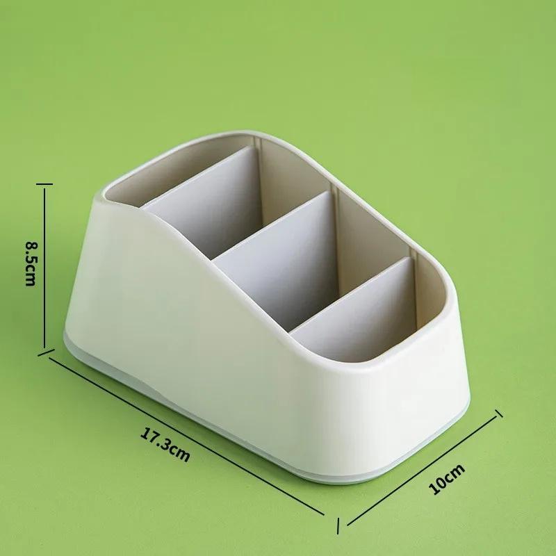 4 Slot Remote Control Holder Desktop Storage Box TV Remote Control Phone Trapezoidal Basket Stationery Organizer Case Home Hotel