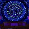Fluorescent Mandala Tapestry, Psychedelic Mushroom Decoration, Bedroom, Aesthetic Room, Art Decoration