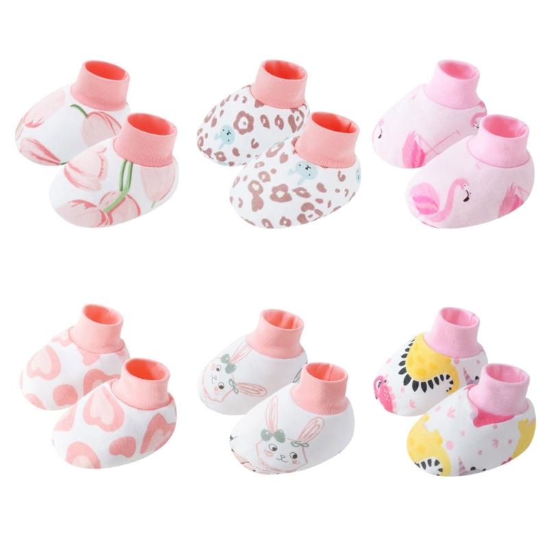 6 Pair Infant Cotton Socks Breathable Fabric Foot Cover Set Lovely Pattern Newborns Essential for Daily Comfort