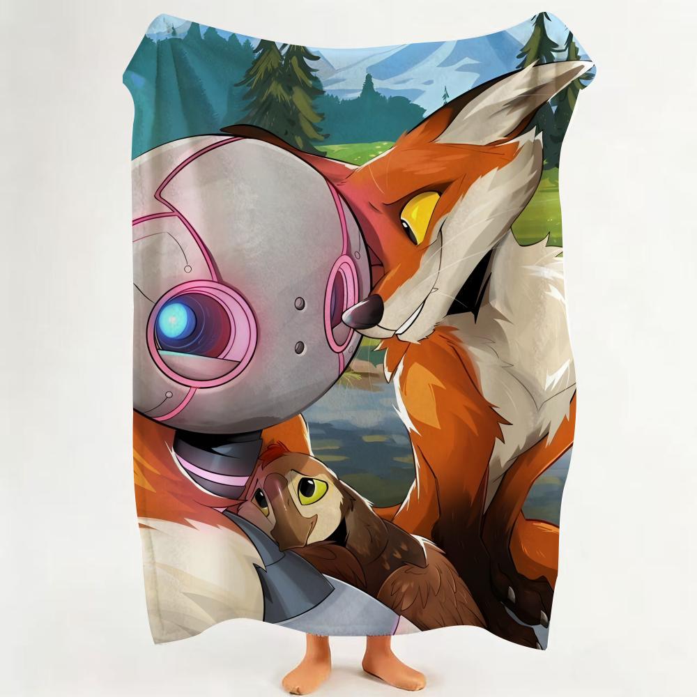 Movie T The W Wild R Robot Throw Flannel Throw Blanket Suitable for Sofa Living Room Bedroom