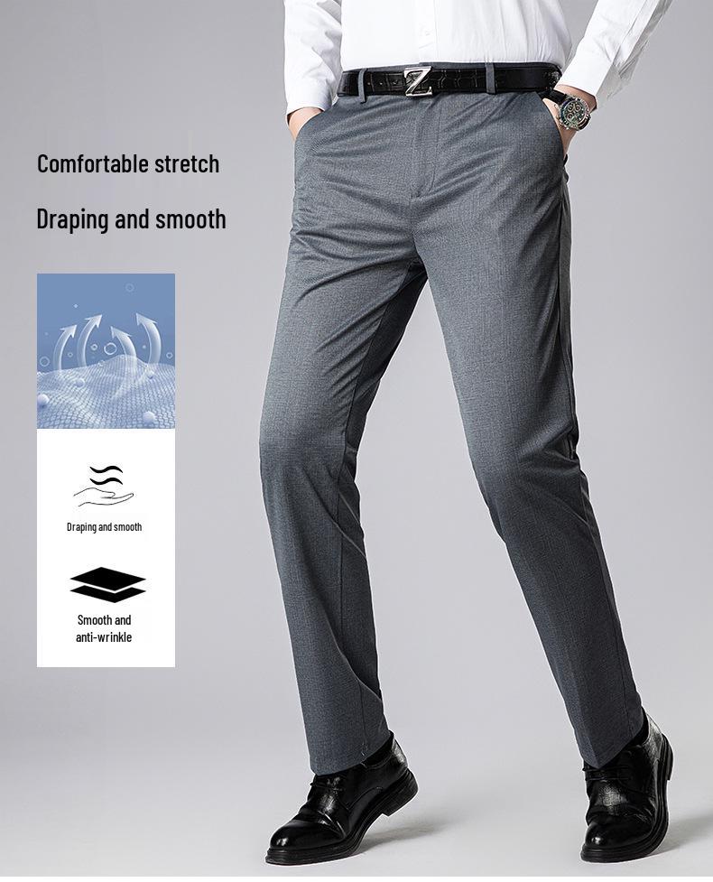 2026 Spring/Summer Men's Lightweight Casual Knit Pants - Fashionable, Versatile, Straight-Leg, Loose Fit for Middle-Aged Men