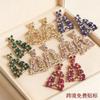 Geometric Square Cut-out Fashion and Versatile Fancy Diamond Earrings Irregular Earrings