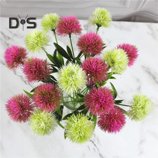 10 Bunches Simulated Dandelion Flower Ball Lifelike Odorless No Maintenance Silk Artificial Flowers for Home Hotel Decoration