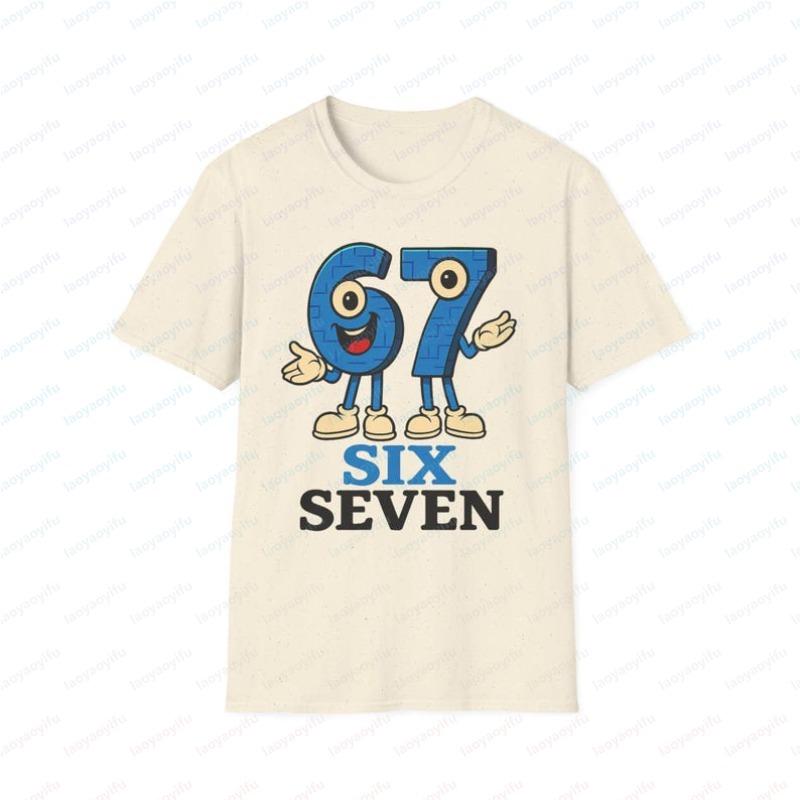 67 Meme Six Seven 67 Italian Brainrot Playful Graphic TShirt Adults Unisex Softstyle Tee Fun Wear for Birthdays Parties Tops