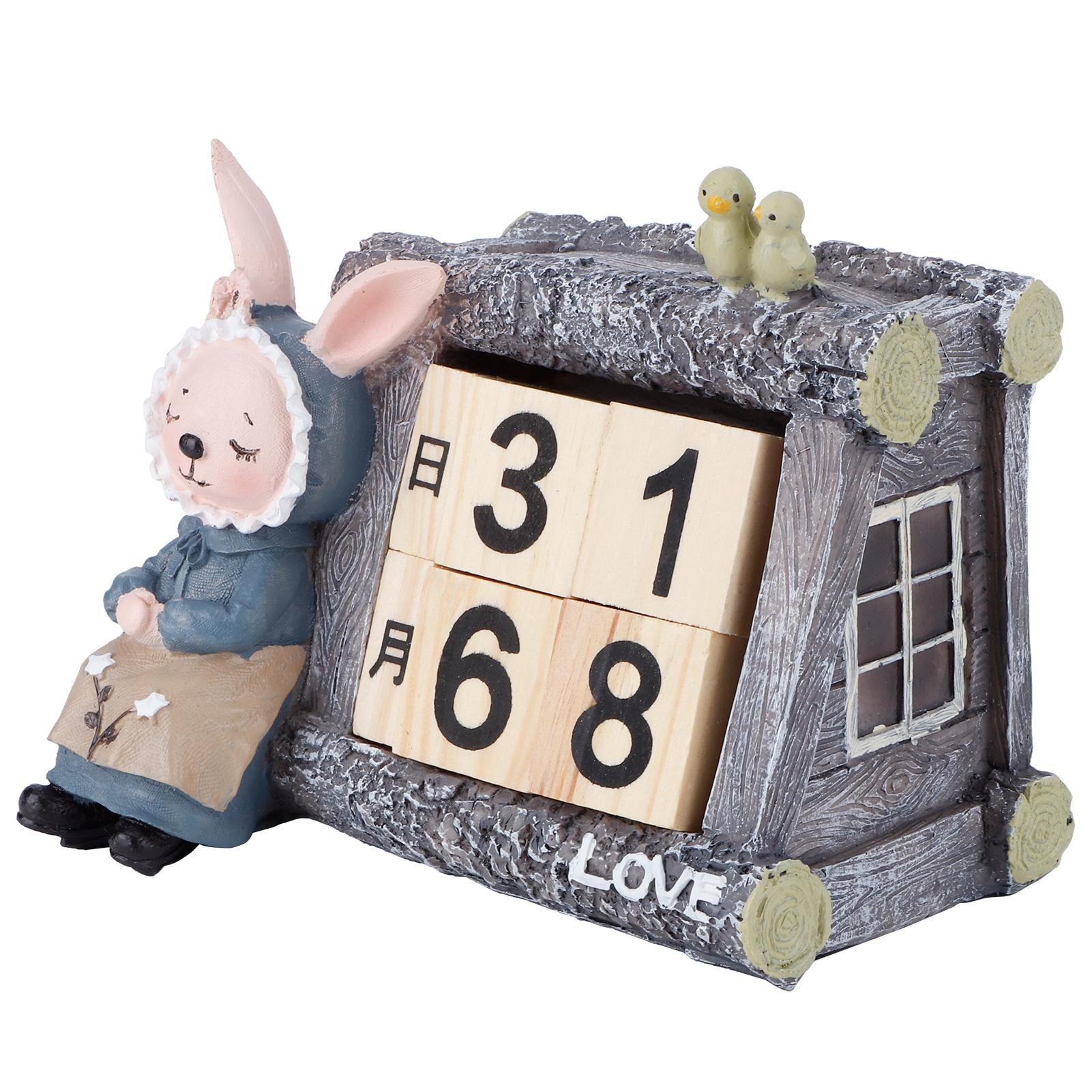 Мультяшный Деревянный Дом Календарь Настольный Календарь для Гостиной Поделки Украшение